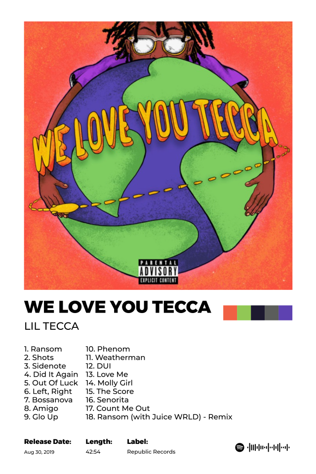 We love you tecca poster