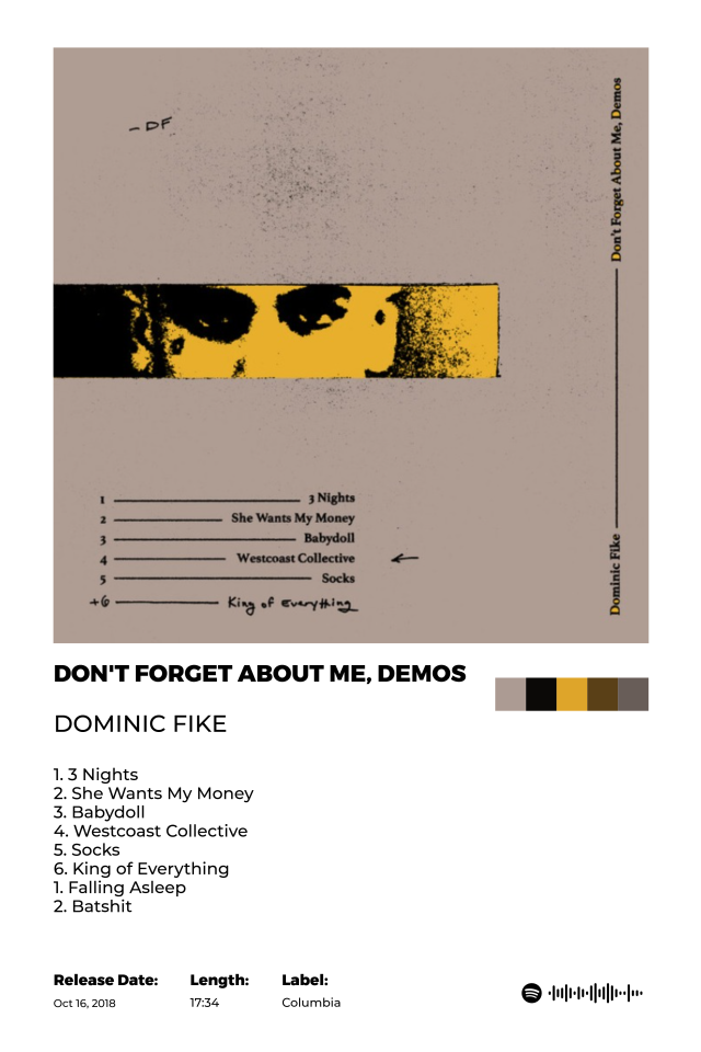 Don't forget about me Demos poster